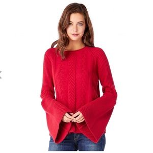 Michael Stars Red Bell Sleeve Knit Sweater XS